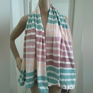 NWOT LULULEMON INFINITY Striped Pastel Knit Wrap Scarf W/ SNAPS (MULTI USES) 🔥
